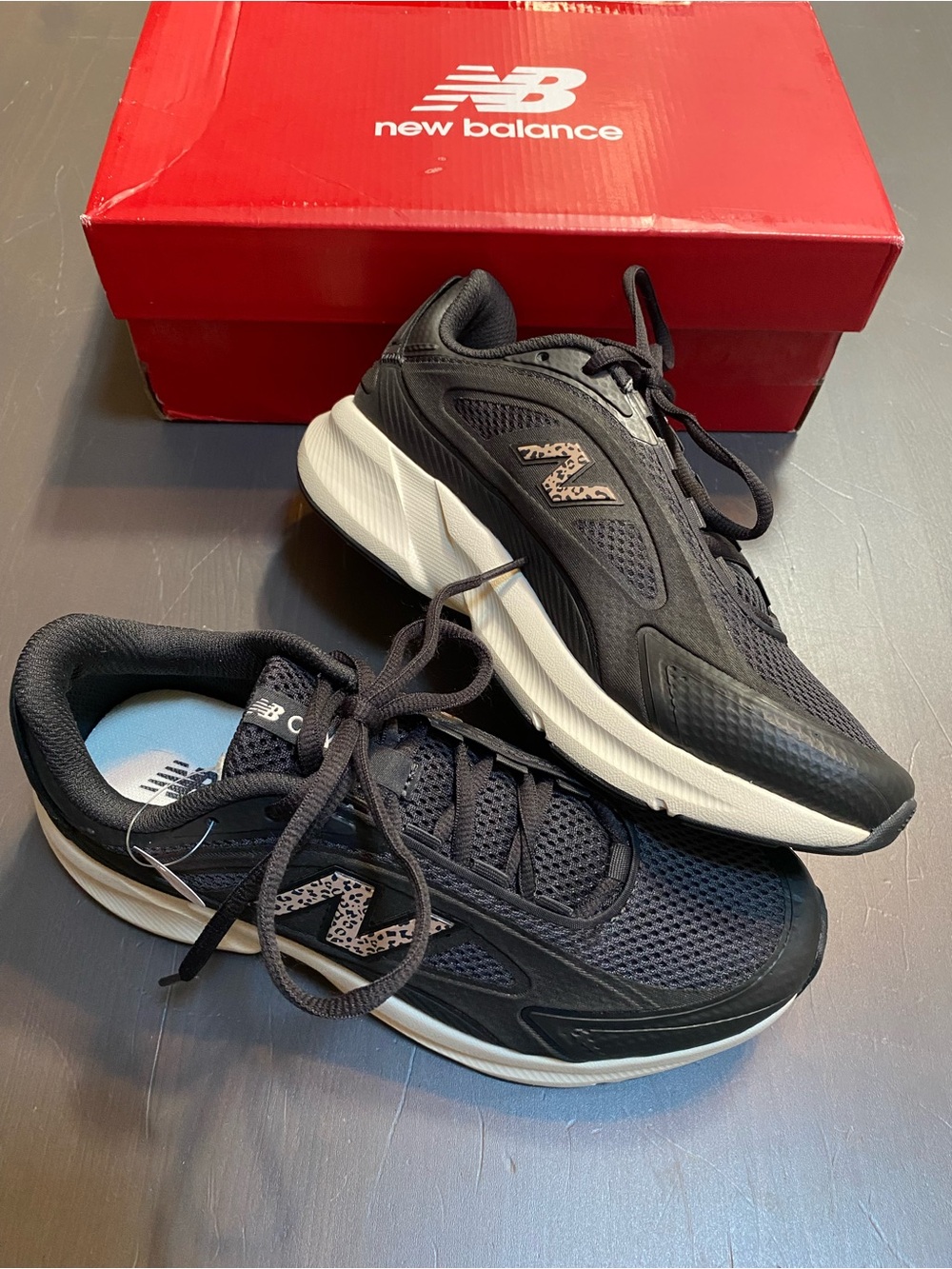 New Balance Catalyst Training Shoes Black Brown Leopard Wide Size 7.5 W NIB